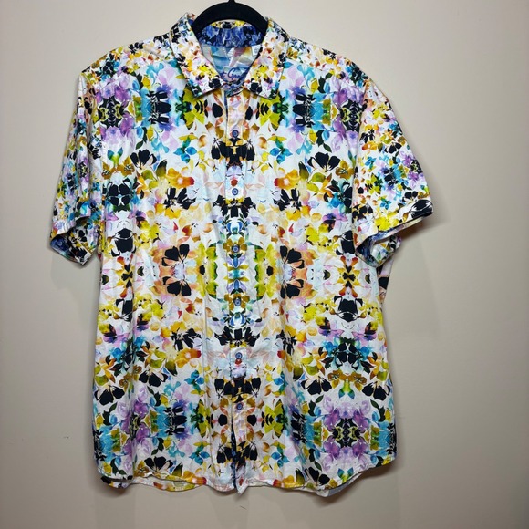 Robert Graham Men's 2XL Classic Fit Short Sleeve Button Up Shirt Multicolor - Picture 2 of 7